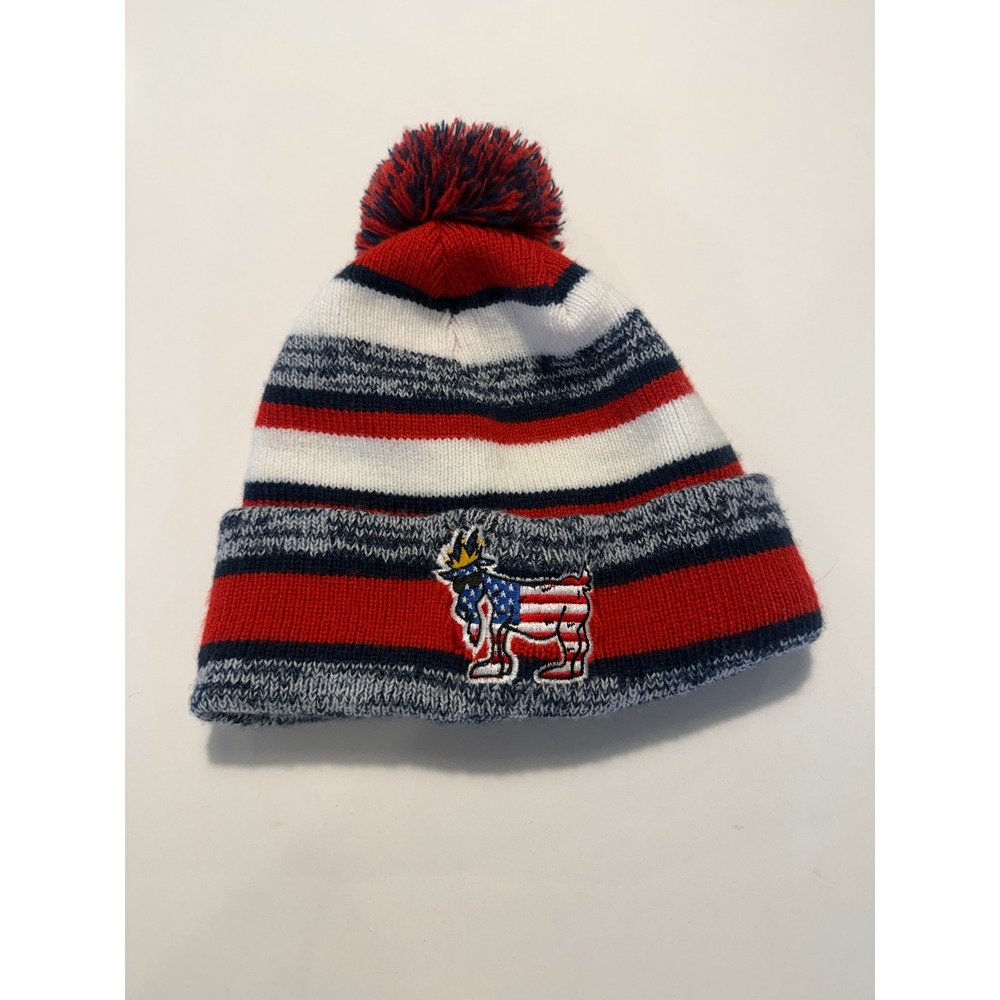 New Era x GOAT USA Freedom Pom Pom Beanie Red White Blue One Size